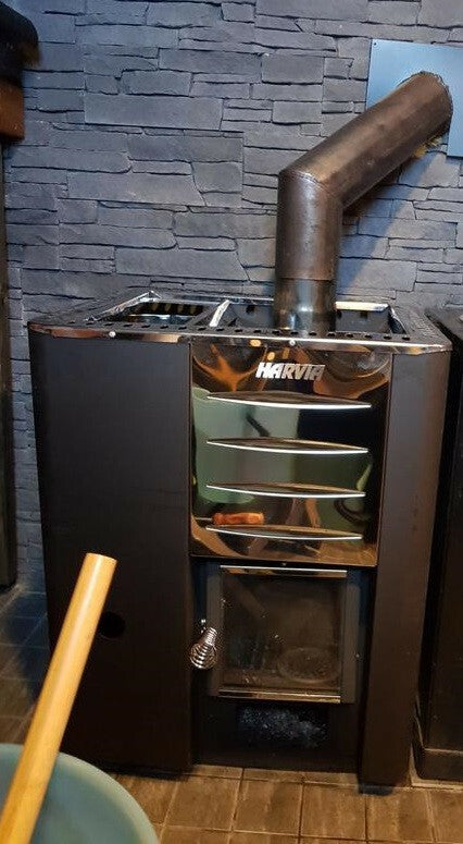 
              Harvia Wooden Sauna Heater 20 Pro LS, 8-20m³, water tank on the left