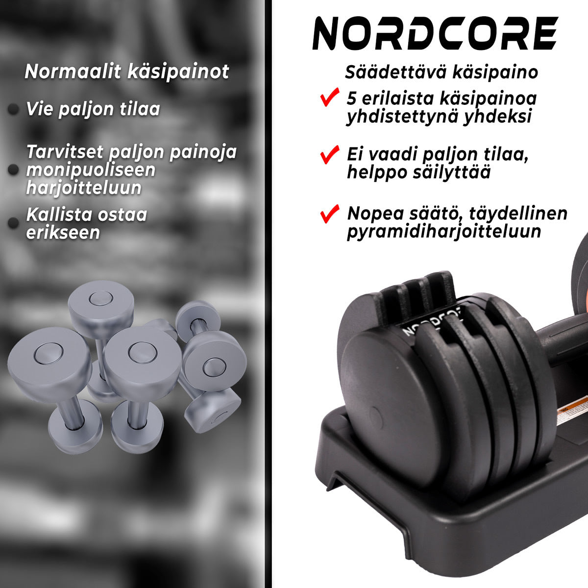 
              Nordcore 2 x Verstellbare Kurzhantel Core, 50kg