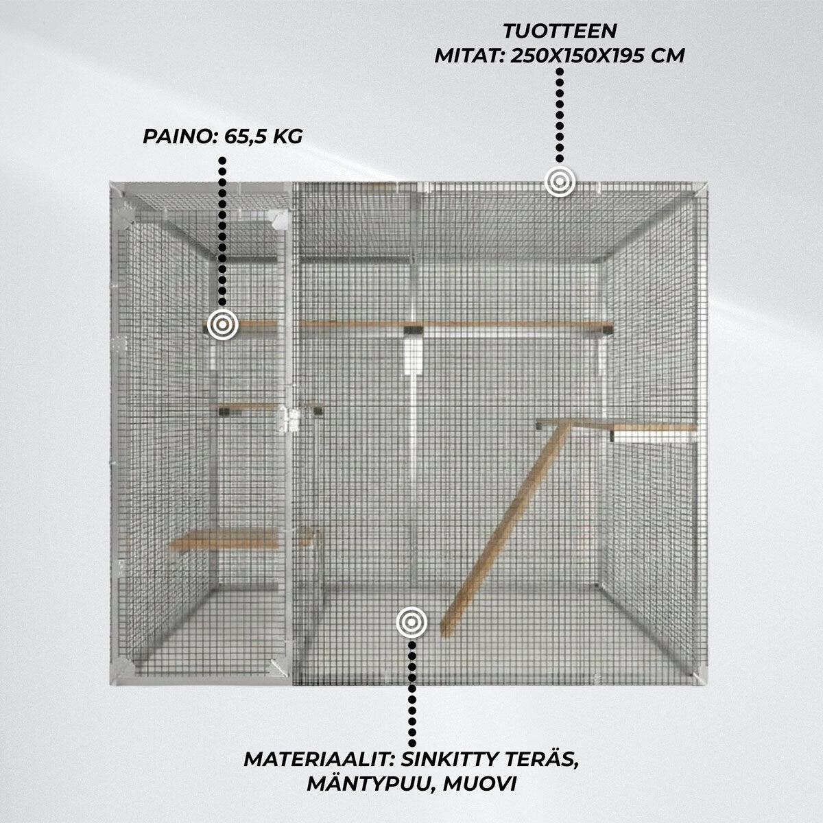 
              Trekker Kissan ulkohäkki 2,5x1,5x1,95m