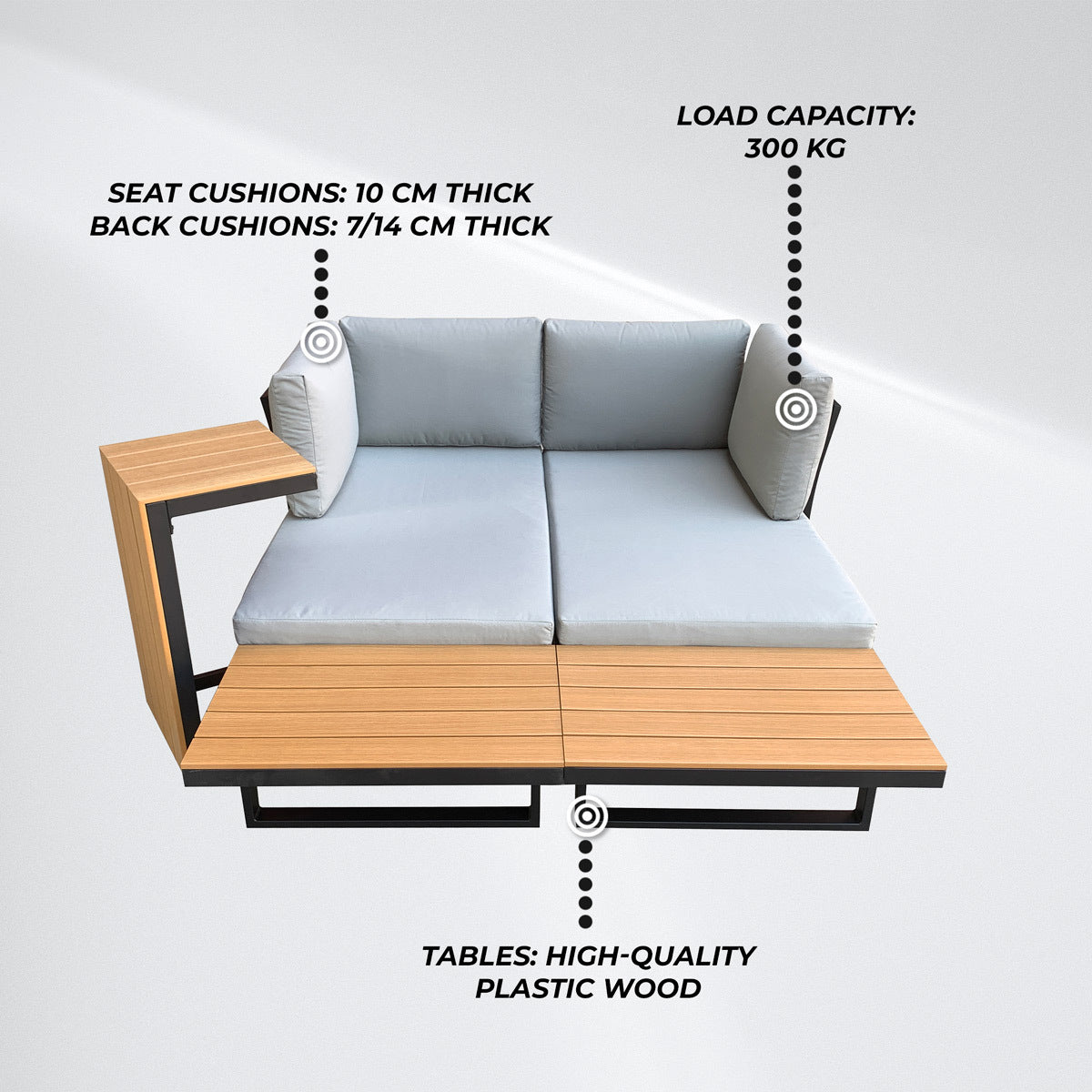 
              Lykke Loungeset tuin Sundsvall, zwart