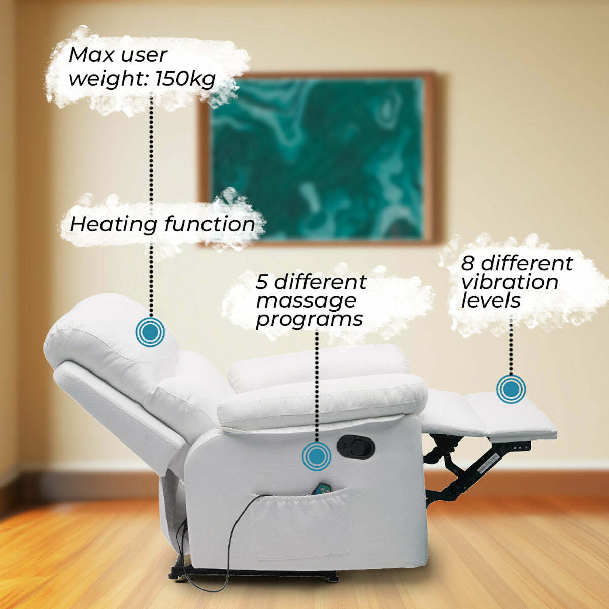 
              Lykke Massage Chair, white