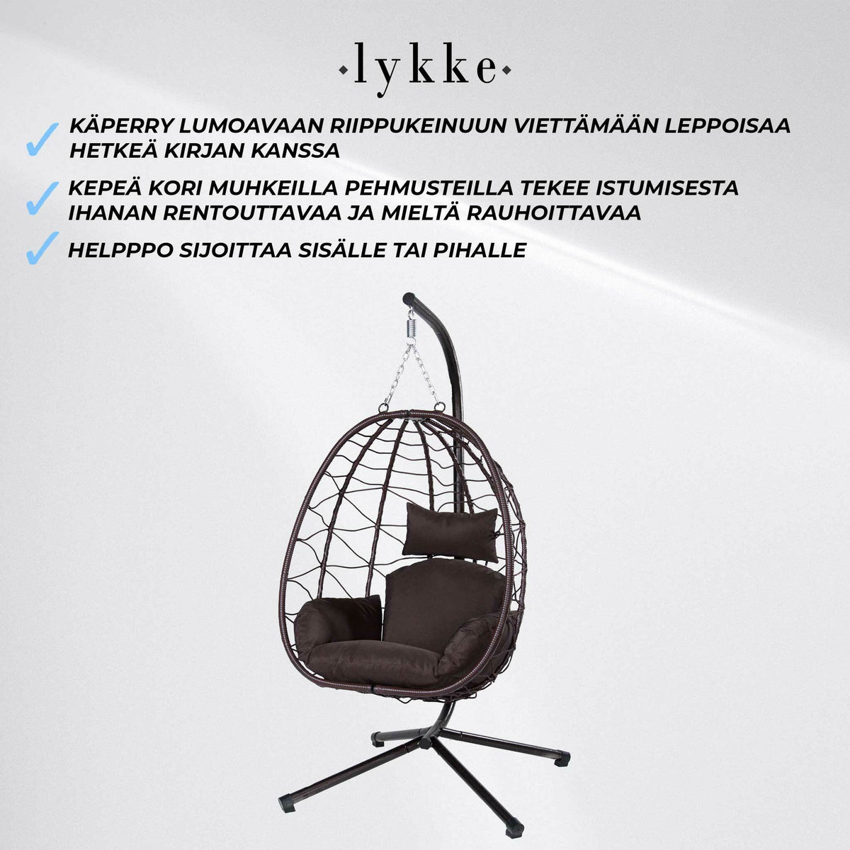 
              Lykke riipputuoli, ruskea