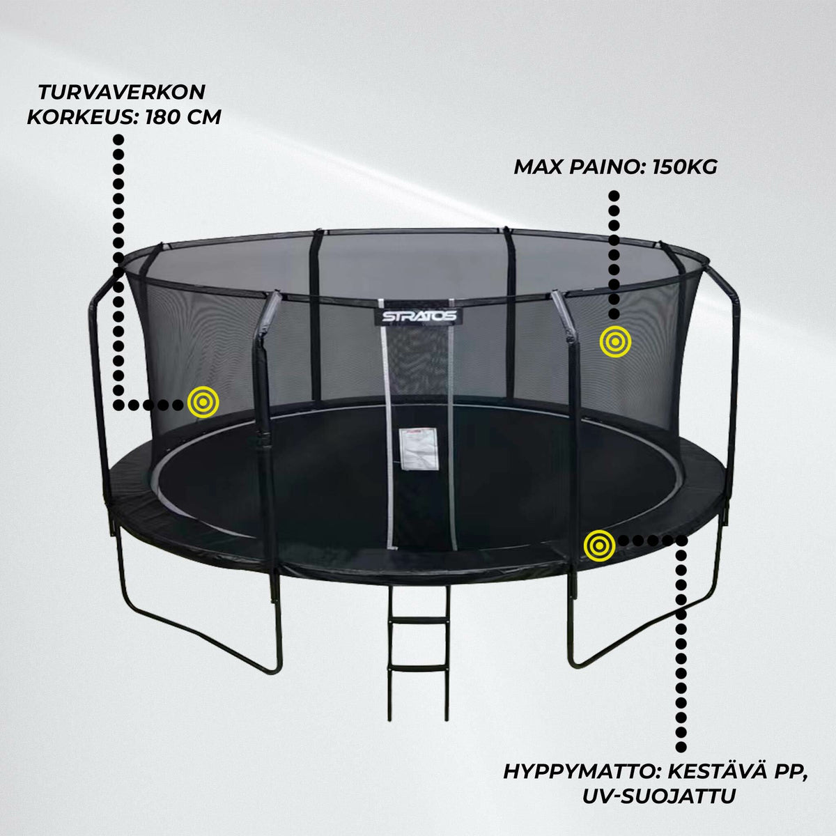 
              Stratos Trampoliini 488cm Premium Black Line