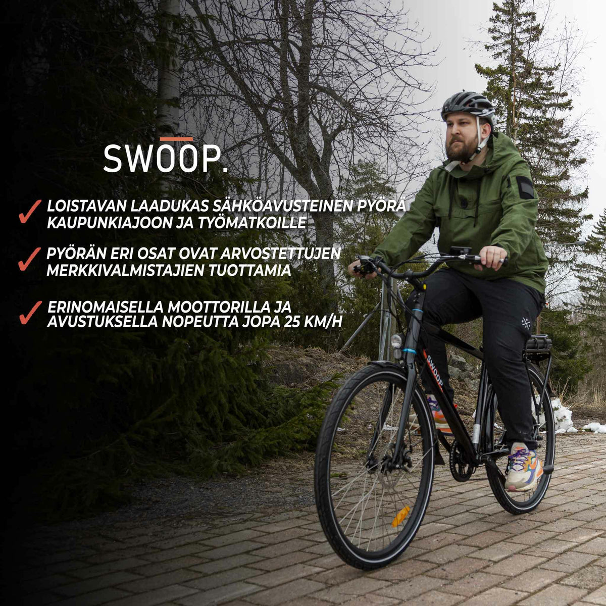 
              Swoop sähköpyörä City, miesten 28&quot;