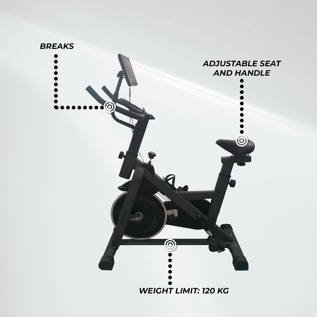 
              Nordcore Spinningfiets 2300 HD Scherm