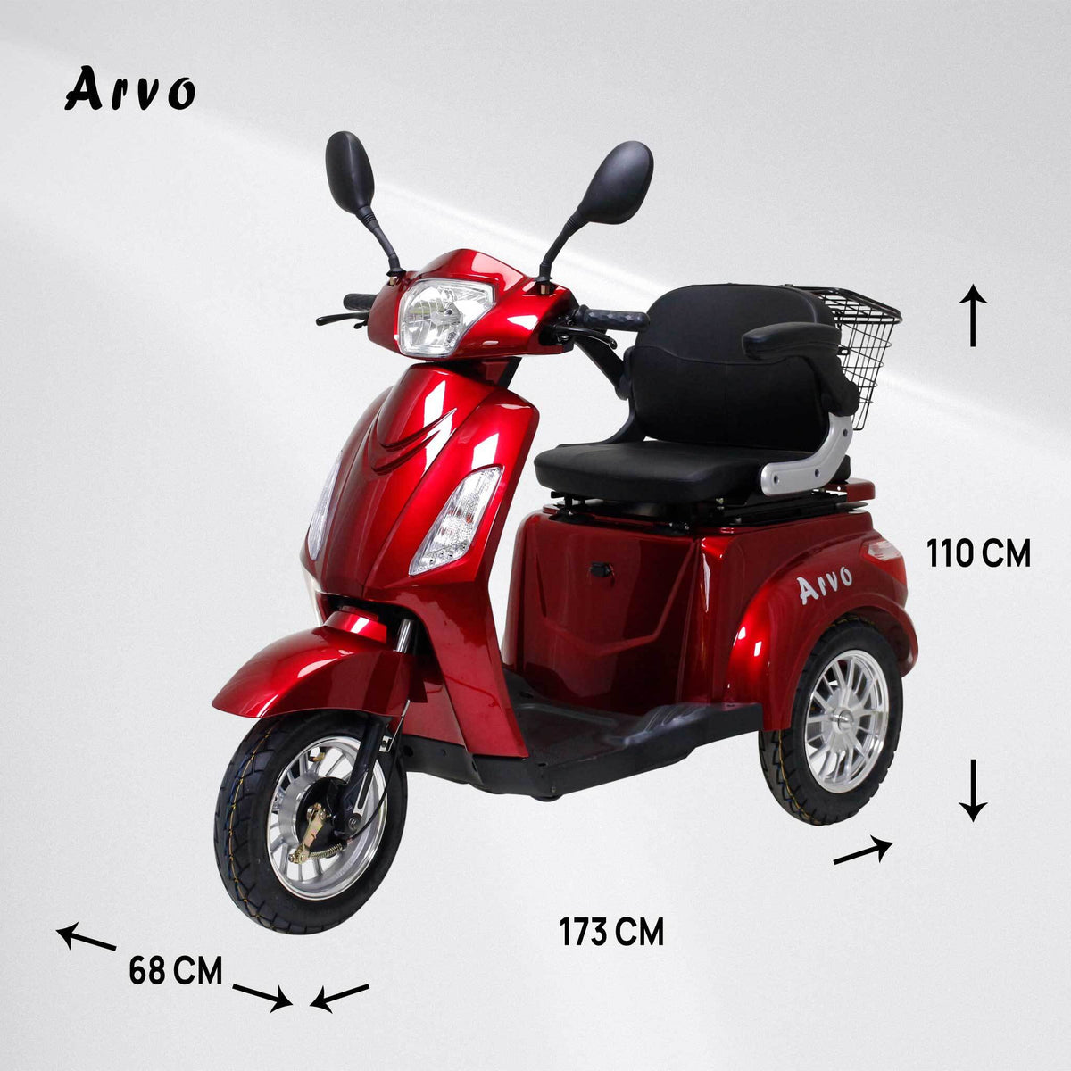
              Arvo Senioriskootteri P300 Punainen