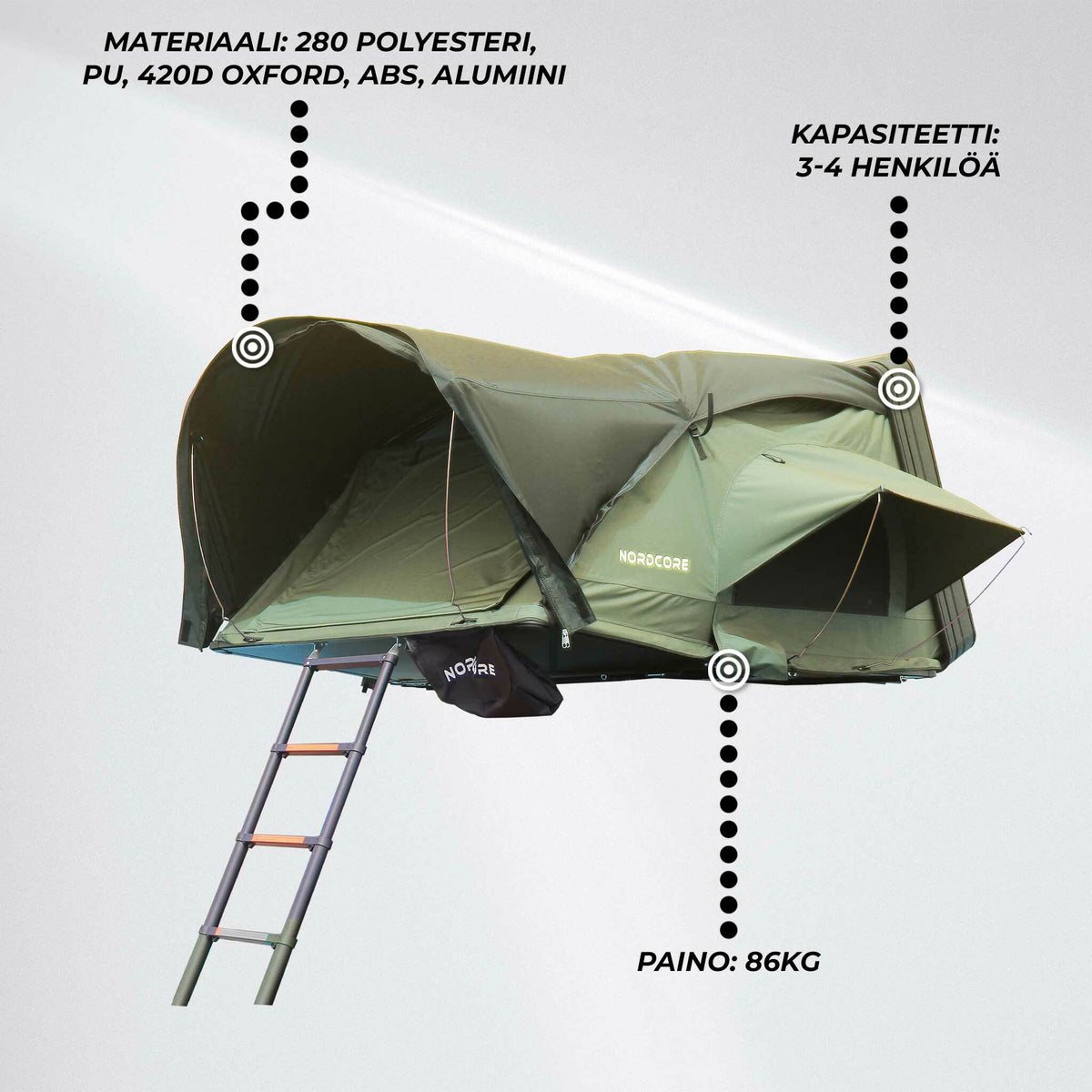 
              Nordcore Kattoteltta Summit Pro XL, Vihreä