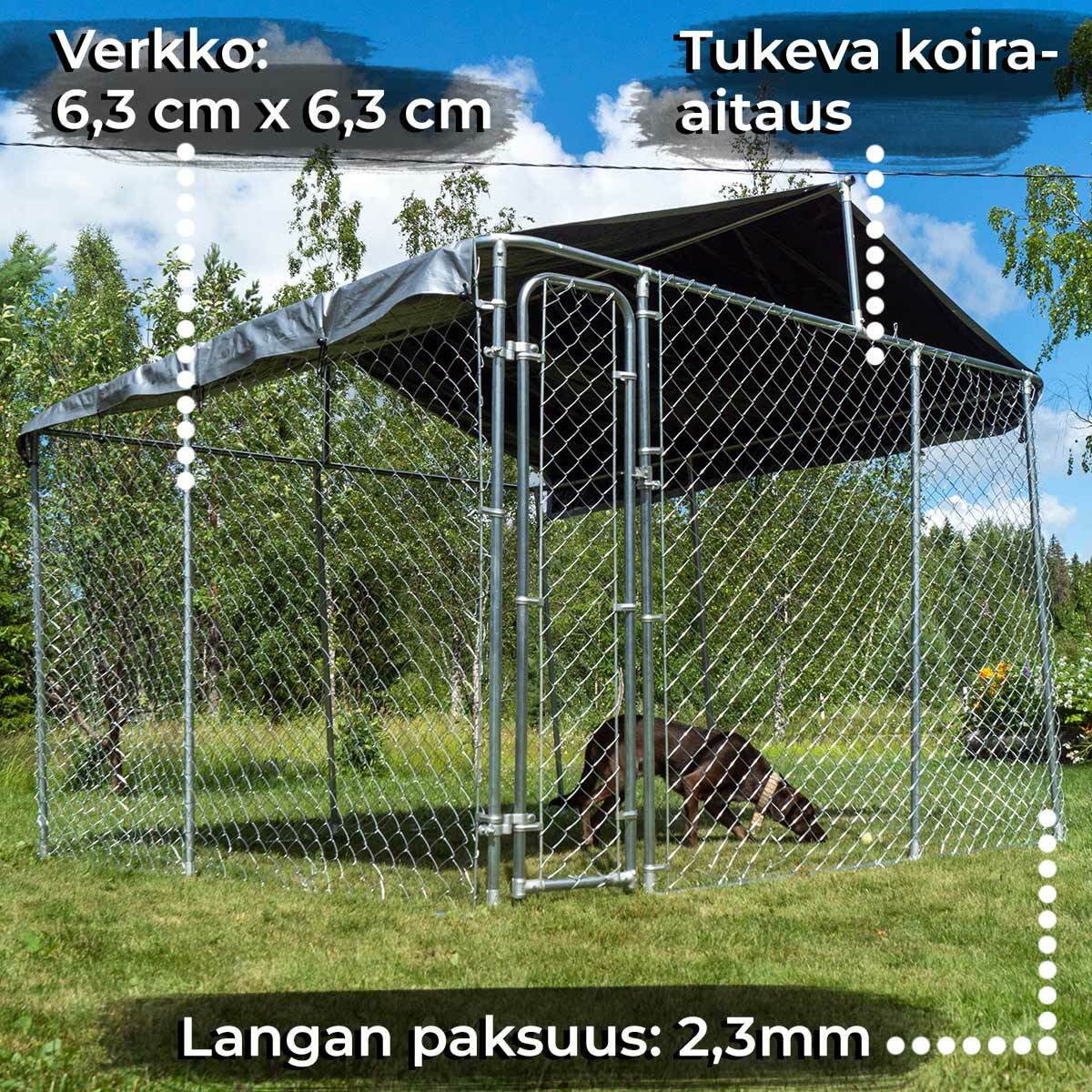 
              Trekker koira-aitaus katoksella, 3 x 1,5m