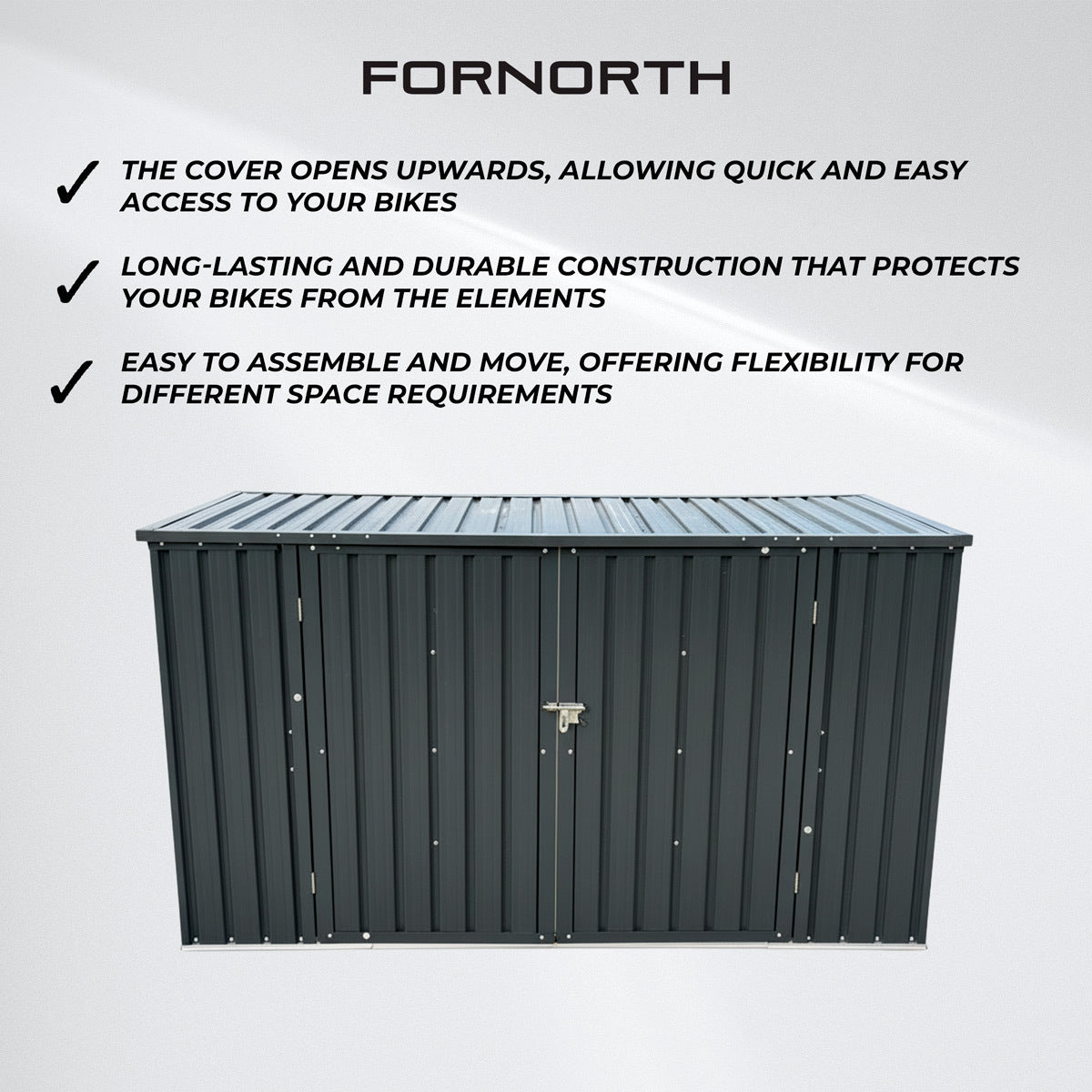 
              Fornorth Bike Shed Comfort 225x78x134cm