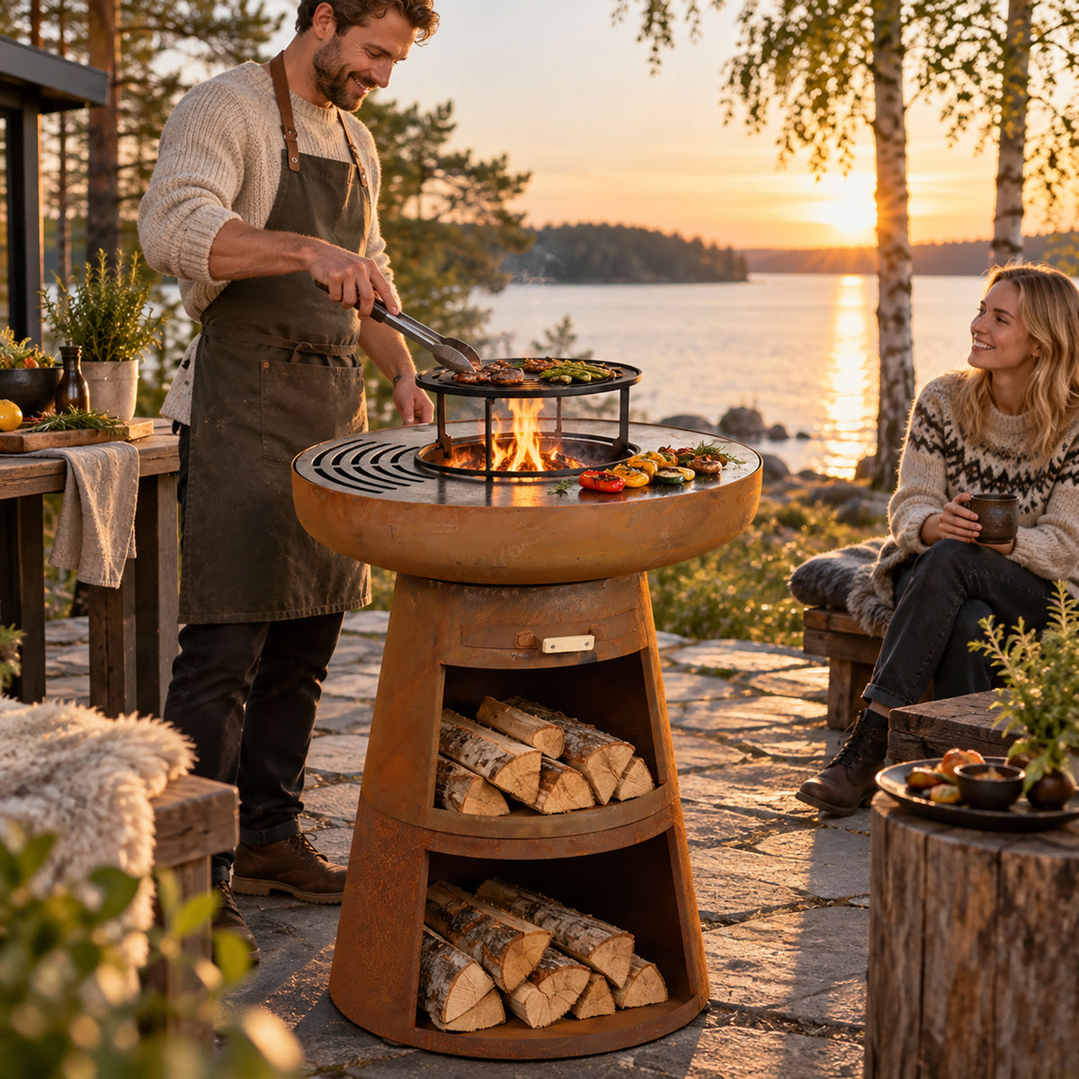 
              Limousin Brasero BBQ oxidado