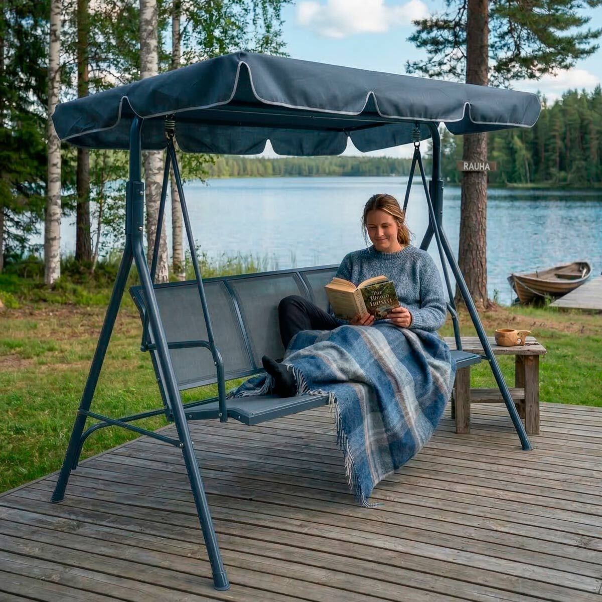 
              Lykke Porch Swing Elegance, Gray