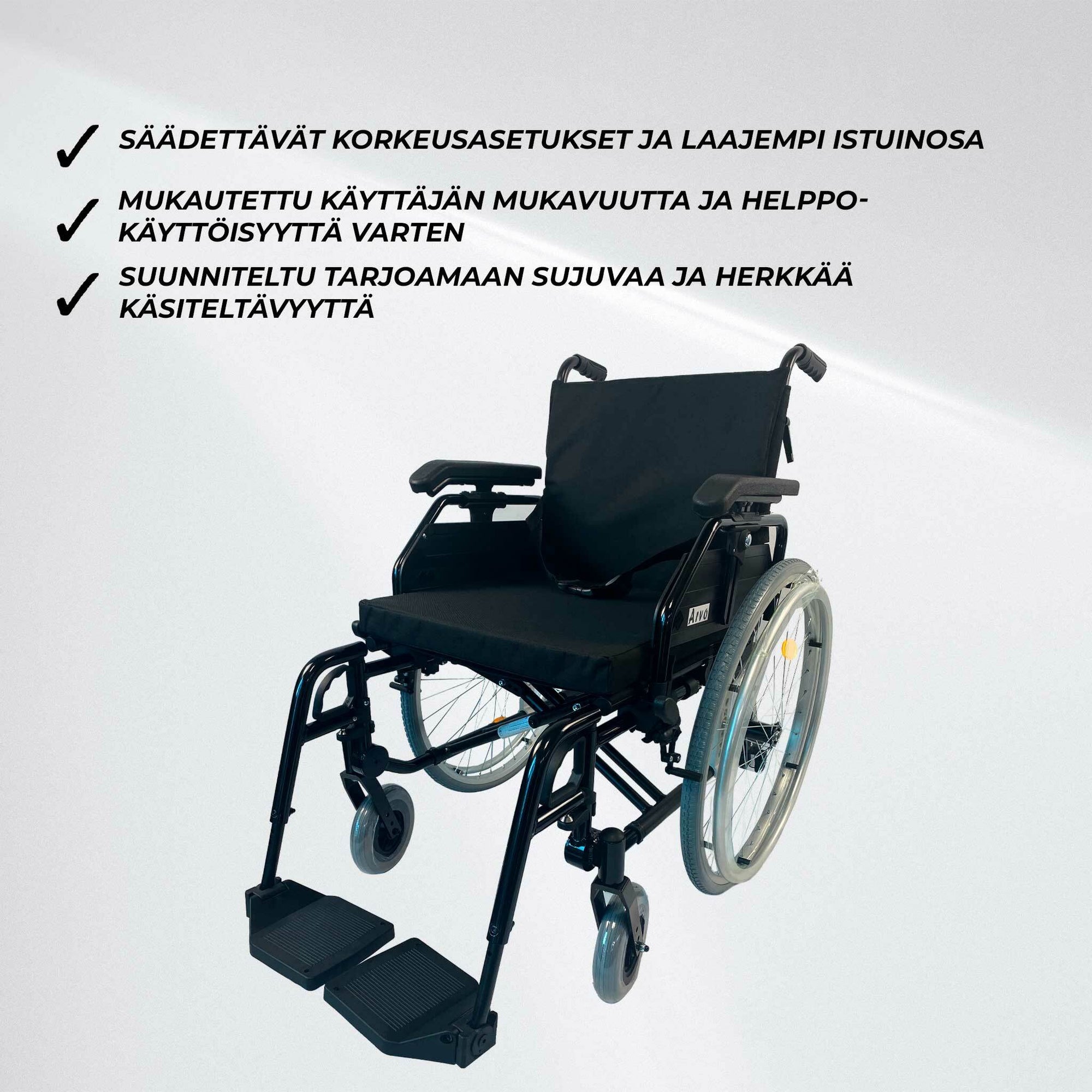 Arvo Pyörätuoli Premium, musta