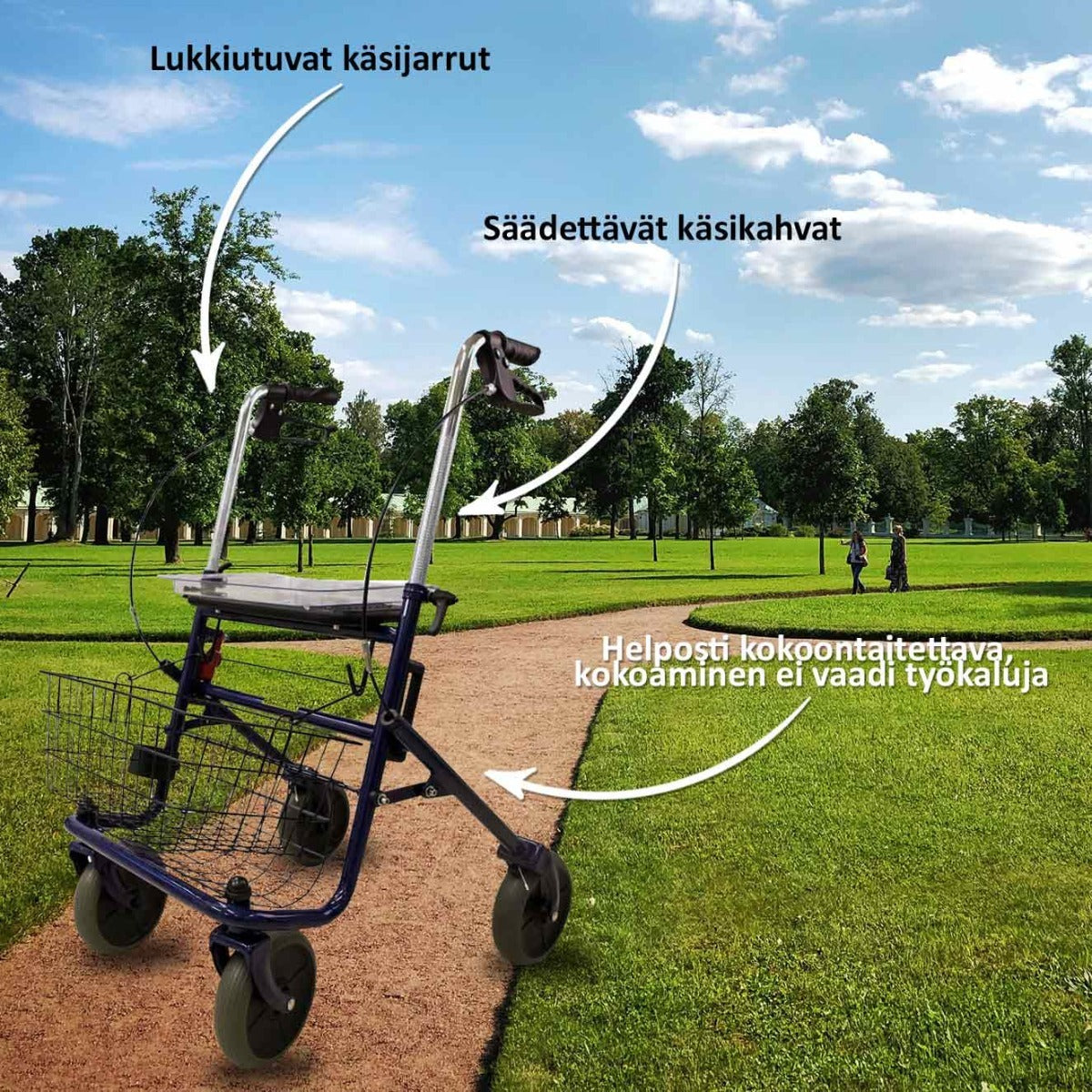 
              Rollaattori Arvo, sisä- ja ulkokäyttöön