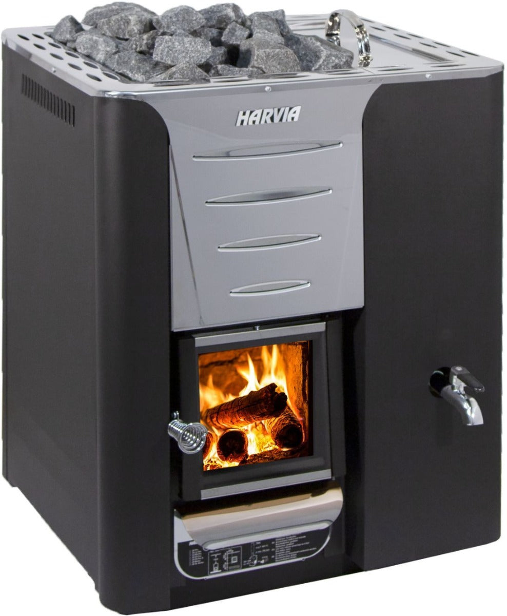 Harvia Wooden Sauna Heater 20 Pro RS, 8-20m³, water tank on the right
