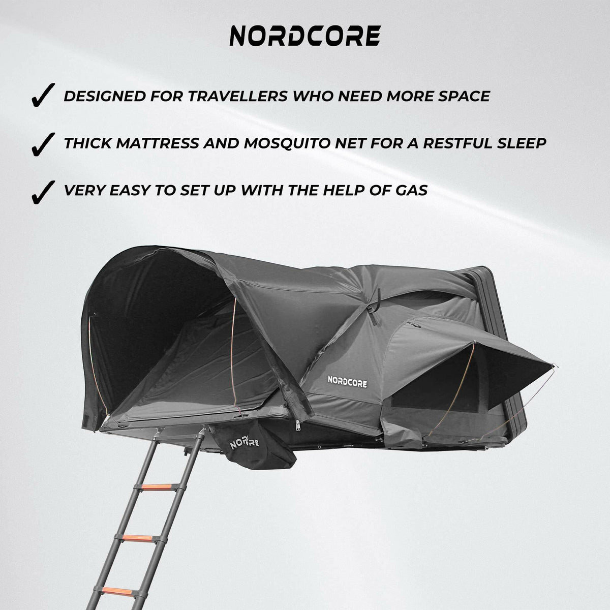 
              Nordcore Tienda de techo Rooftop Summit Pro XL, Negro