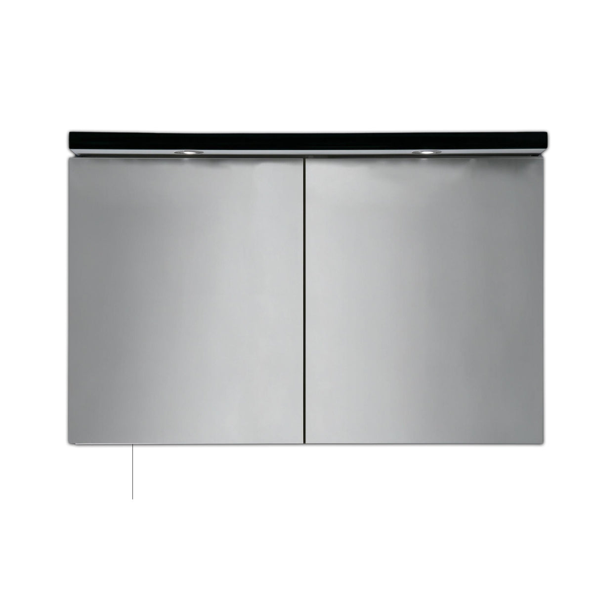 
              Armoire miroir salle de bain Vasta Virello, noire, tailles variées.