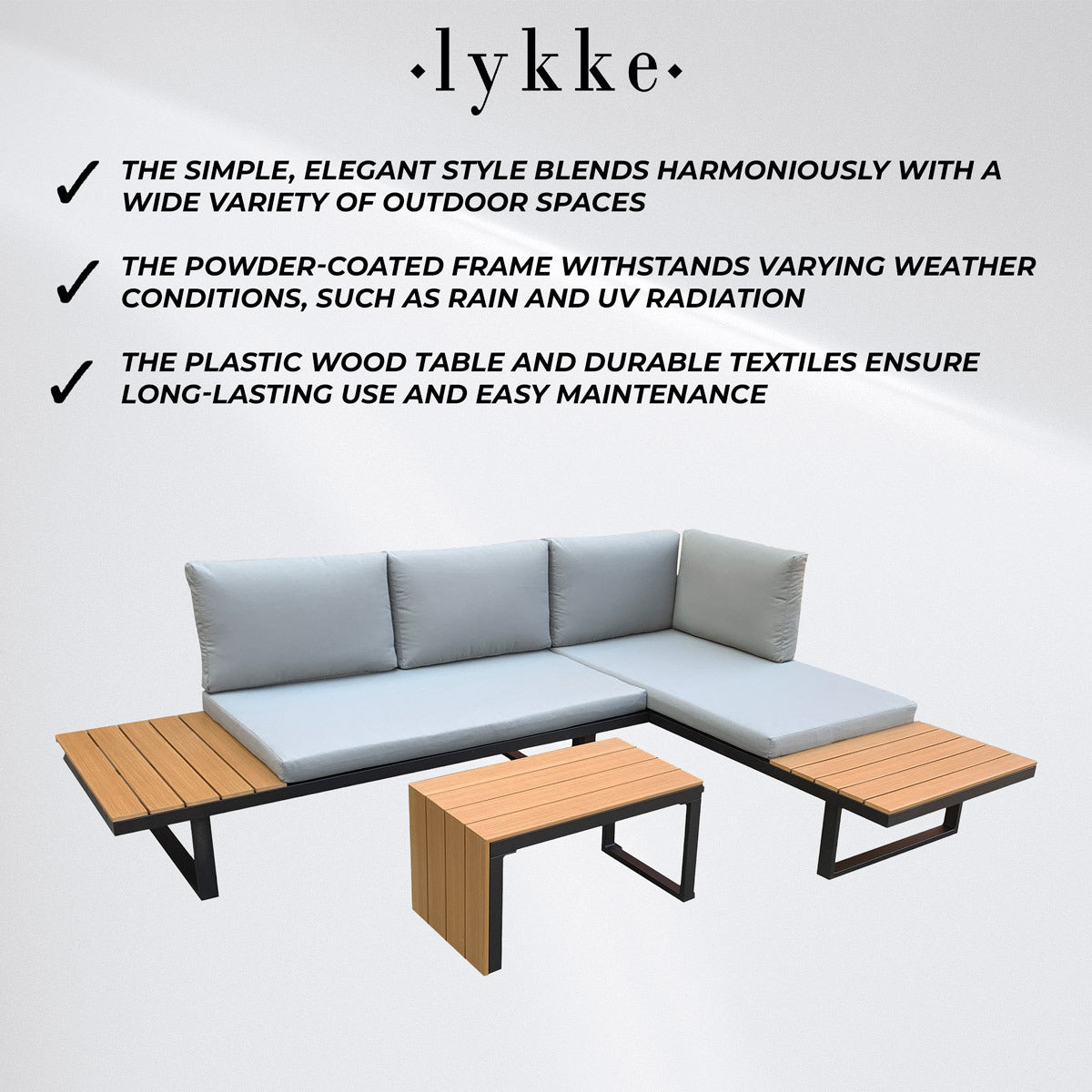 
              Lykke Loungeset tuin Sundsvall, zwart