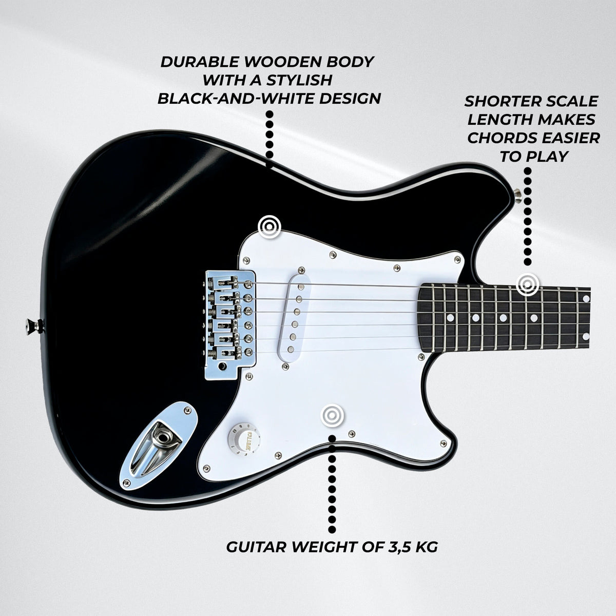 
              Lykke E-Gitarre Set Melody, Größe 3/4, 36", 5 W Verstärker