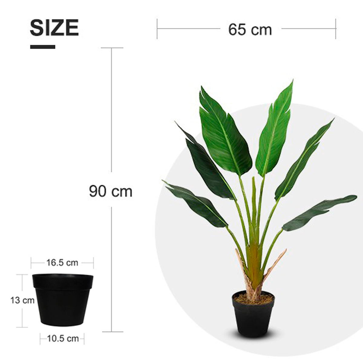 Lykke Planta Artificial de Strelitzia de 90cm