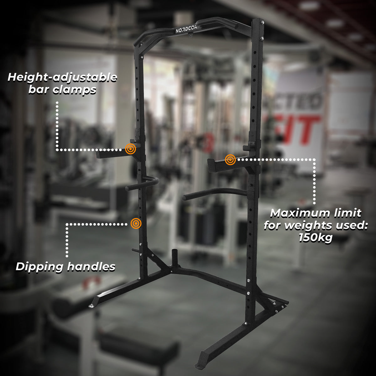 
              Nordcore Half Rack Squat Rack Core 150x105x205cm