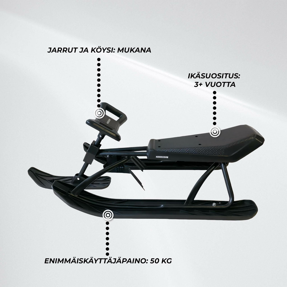 
              Nordcore Rattikelkka Musta