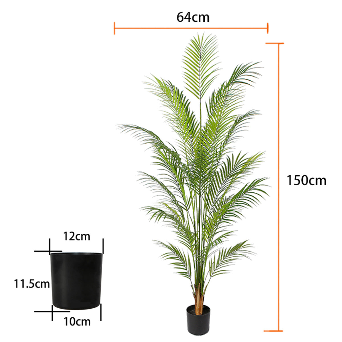 Lykke Künstliche Pflanze Areca Palme 150cm