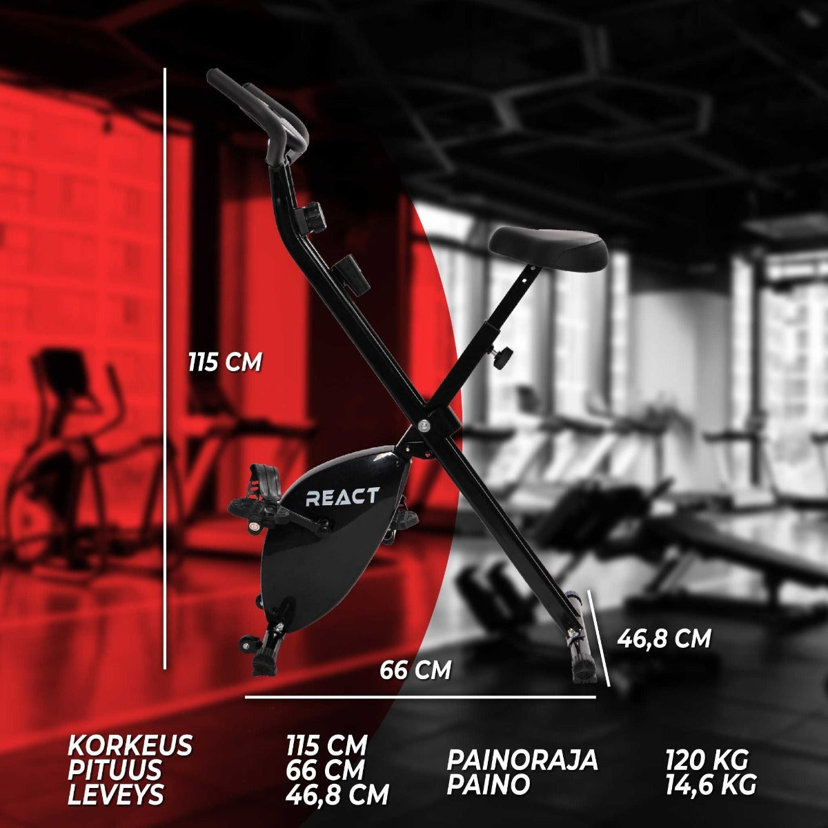 
              React Kuntopyörä kokoontaitettava