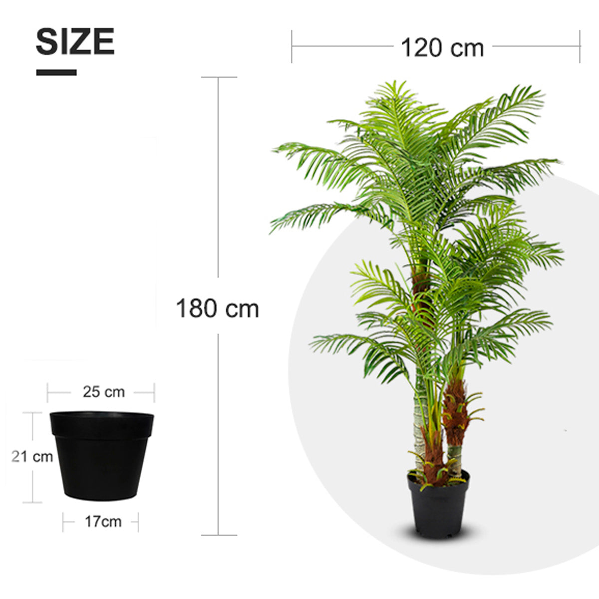 Lykke Kunstig Plante Areca Palme 180cm