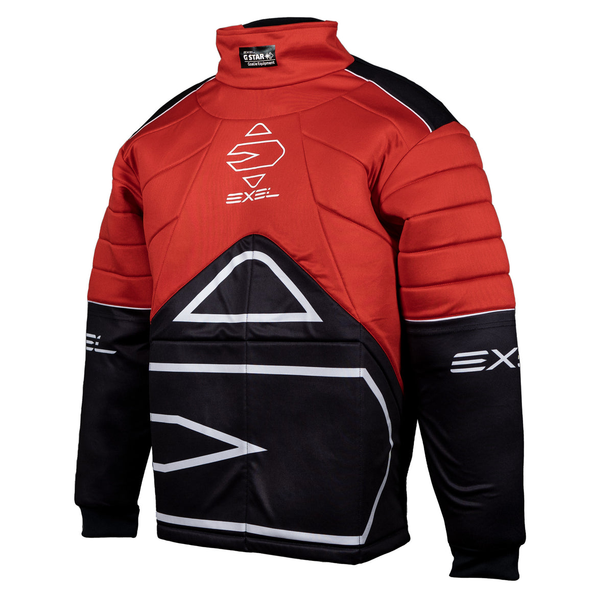 
              Exel G Star Floorballkeepersshirt, Zwart/Rood