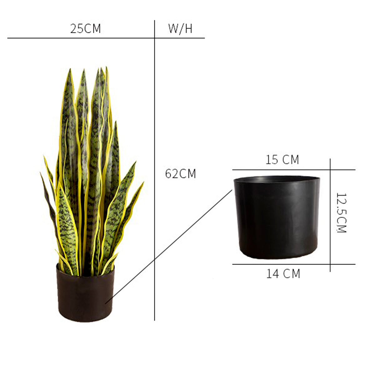 Lykke Pianta Artificiale Sansevieria 65cm