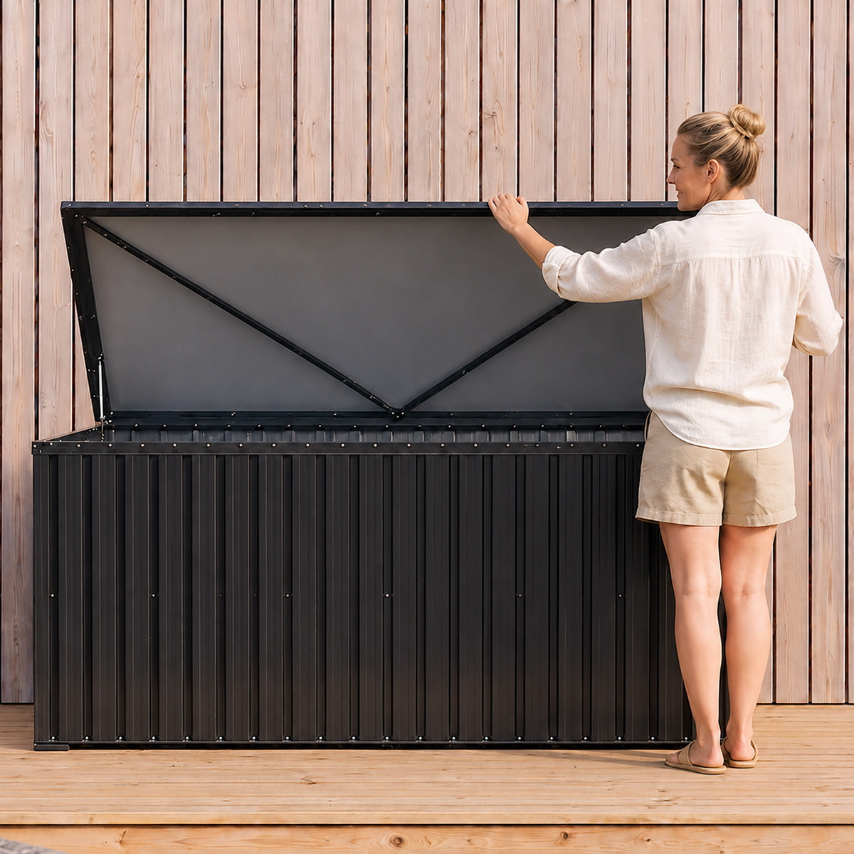 
              Fornorth udendørs opbevaringsboks 183x88x94 cm 1303L, sort
