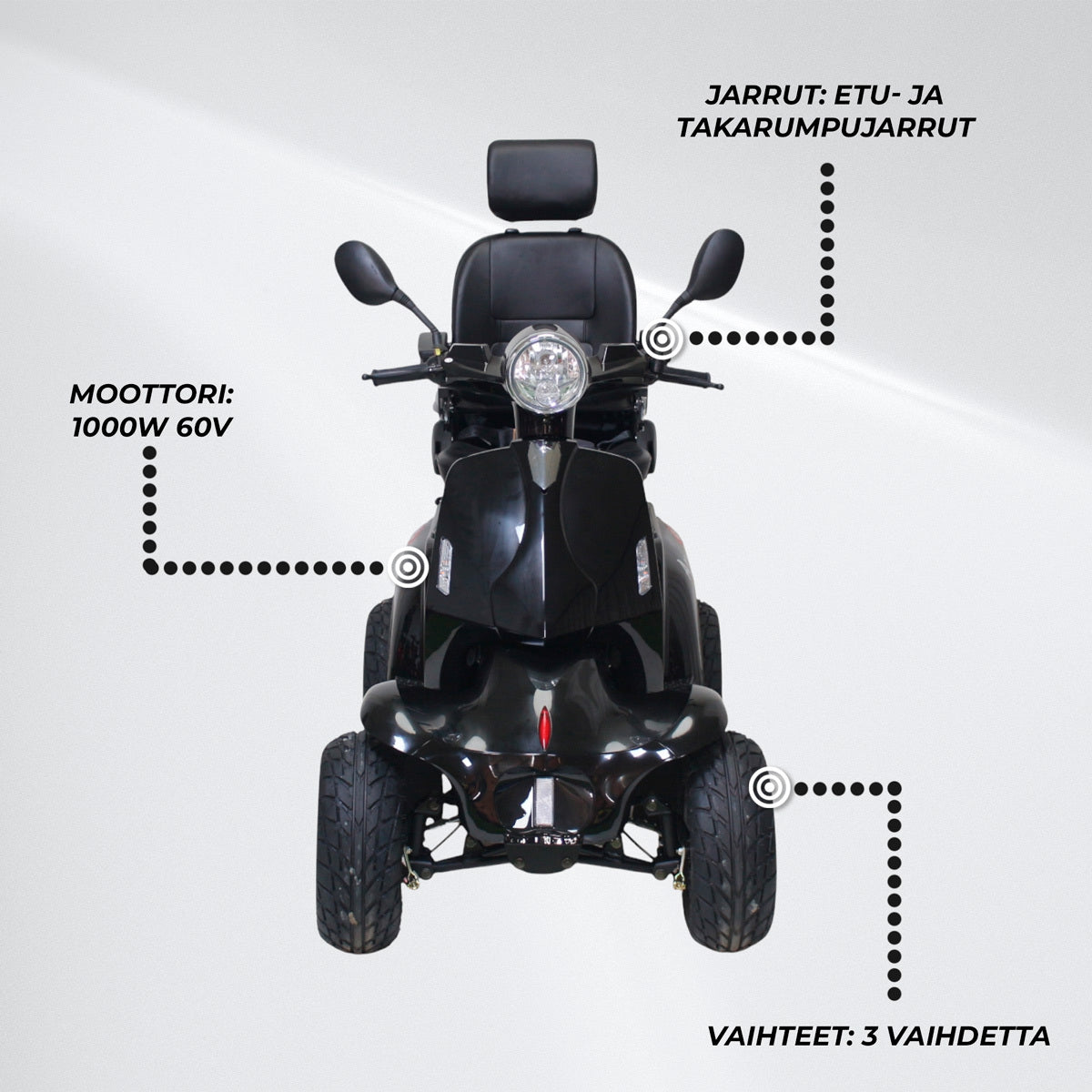 
              Arvo Senioriskootteri P900 Musta