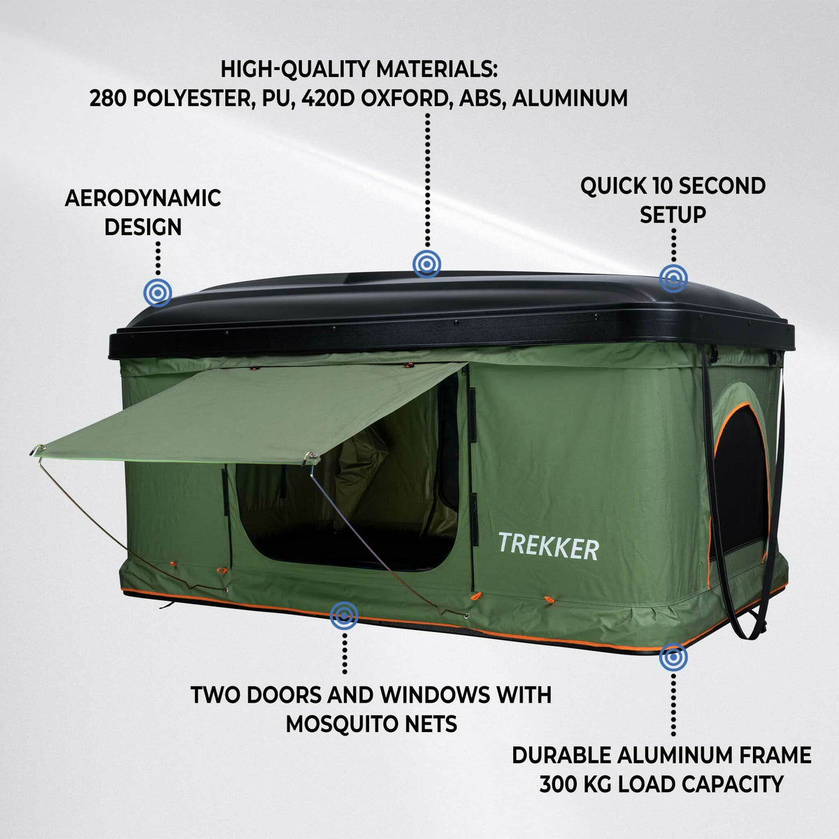 
              Trekker Daktent Hut M, groen