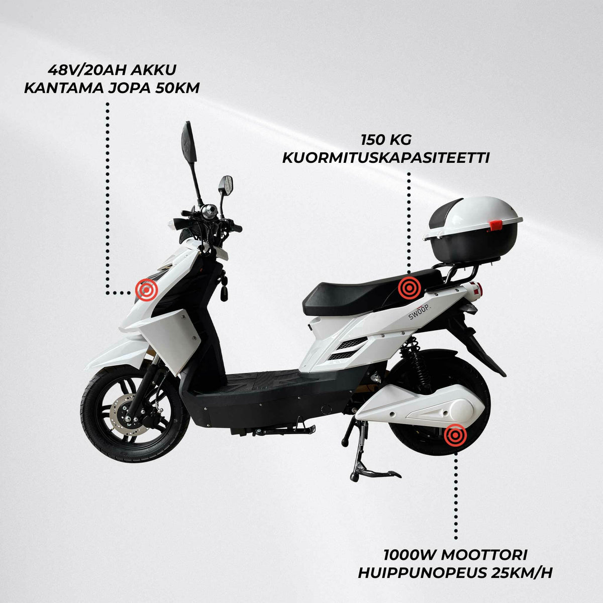 
              Swoop Sähköskootteri Elegante Valkoinen 1000W