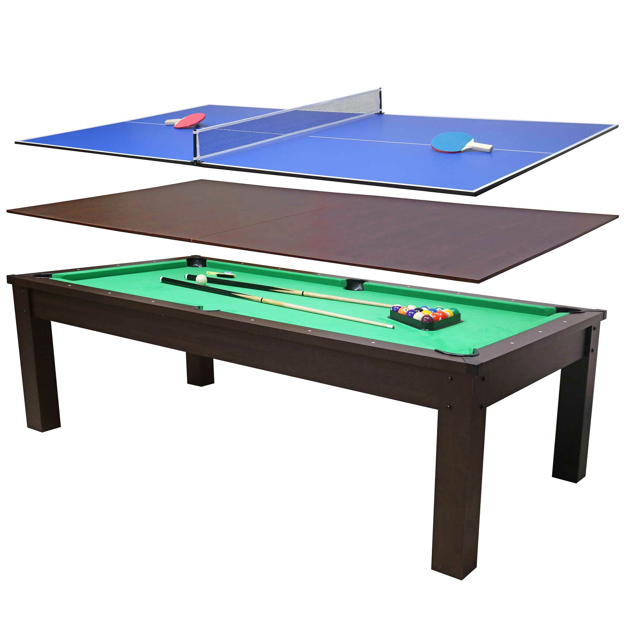 vidaXL Table de billard 4 pieds 122x61x76 cm Marron | vidaxl-be