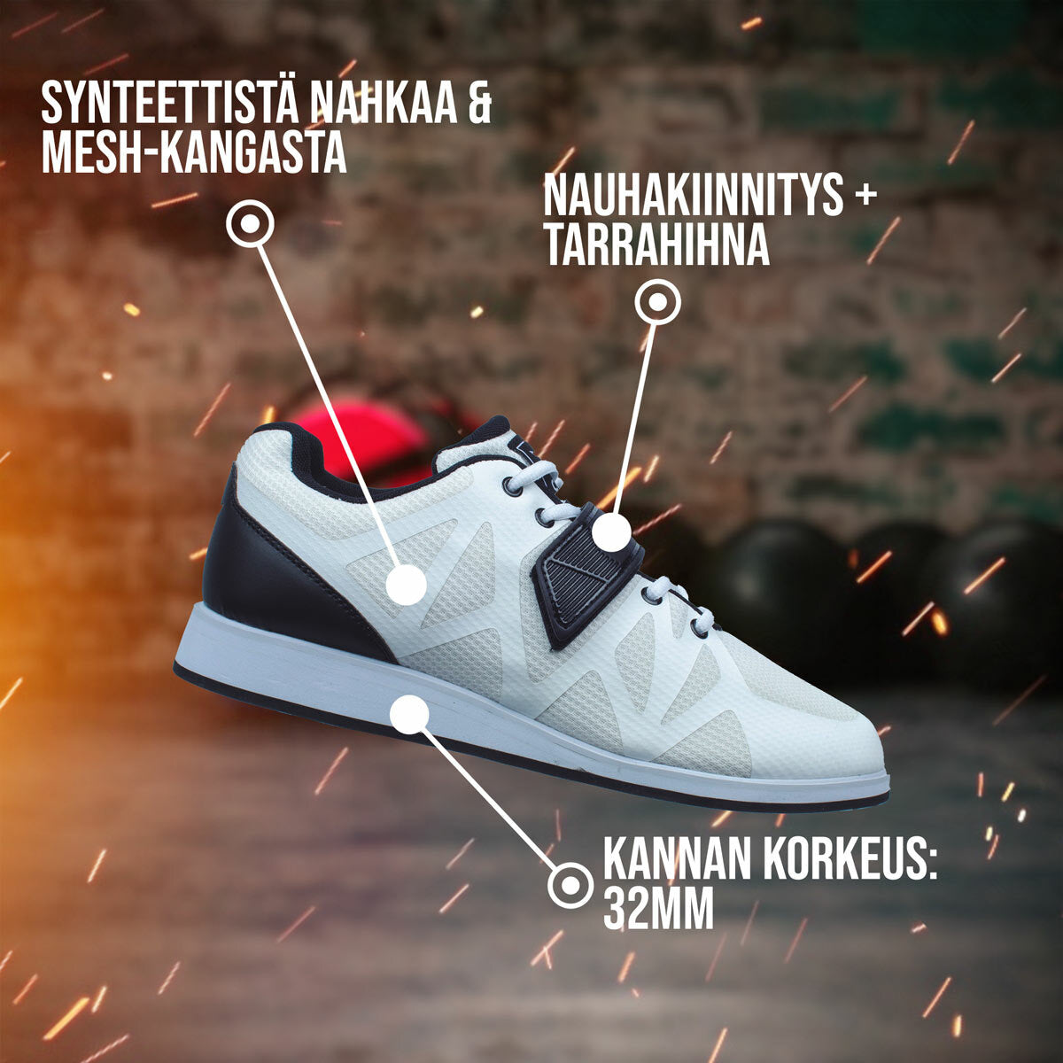 
              Core painonnostokengät, valkoinen