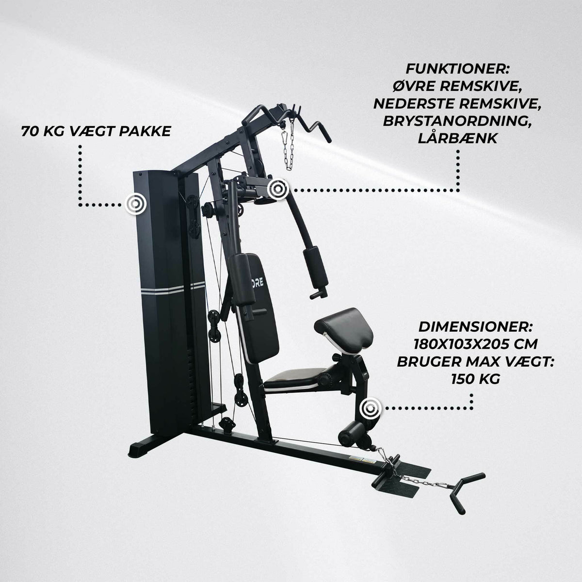 
              Nordcore Palestra Multifunzione Core 70 kg