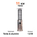 Fornorth Chauffage d'extérieur Round Tube 11kW alimenté au gaz, acier inoxydable