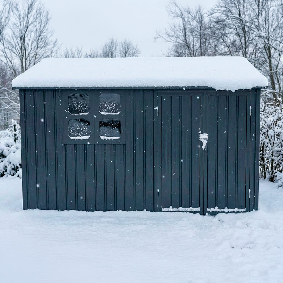 
              Fornorth Redskabsskur med Vindue 313x260x205cm, Antracit