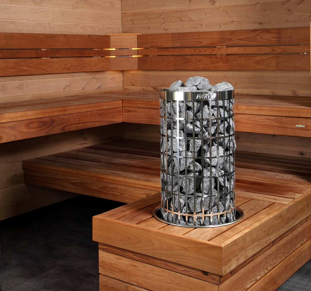 
              Harvia poêle à sauna électrique Cilindro PC70, 6,8kW, 6-10m³, commande fixe