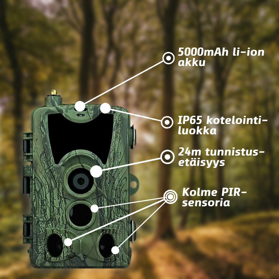 
              Riistakamera Premium, lähettävä 4G akulla - Trekker
