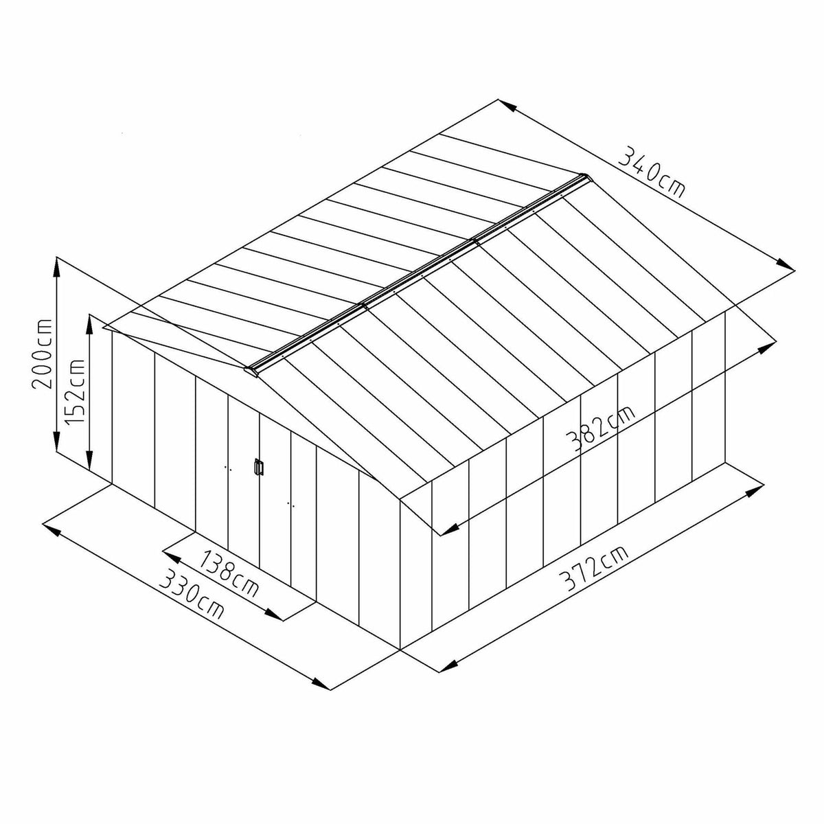 
              Fornorth Garden Shed, 12.99m2, green