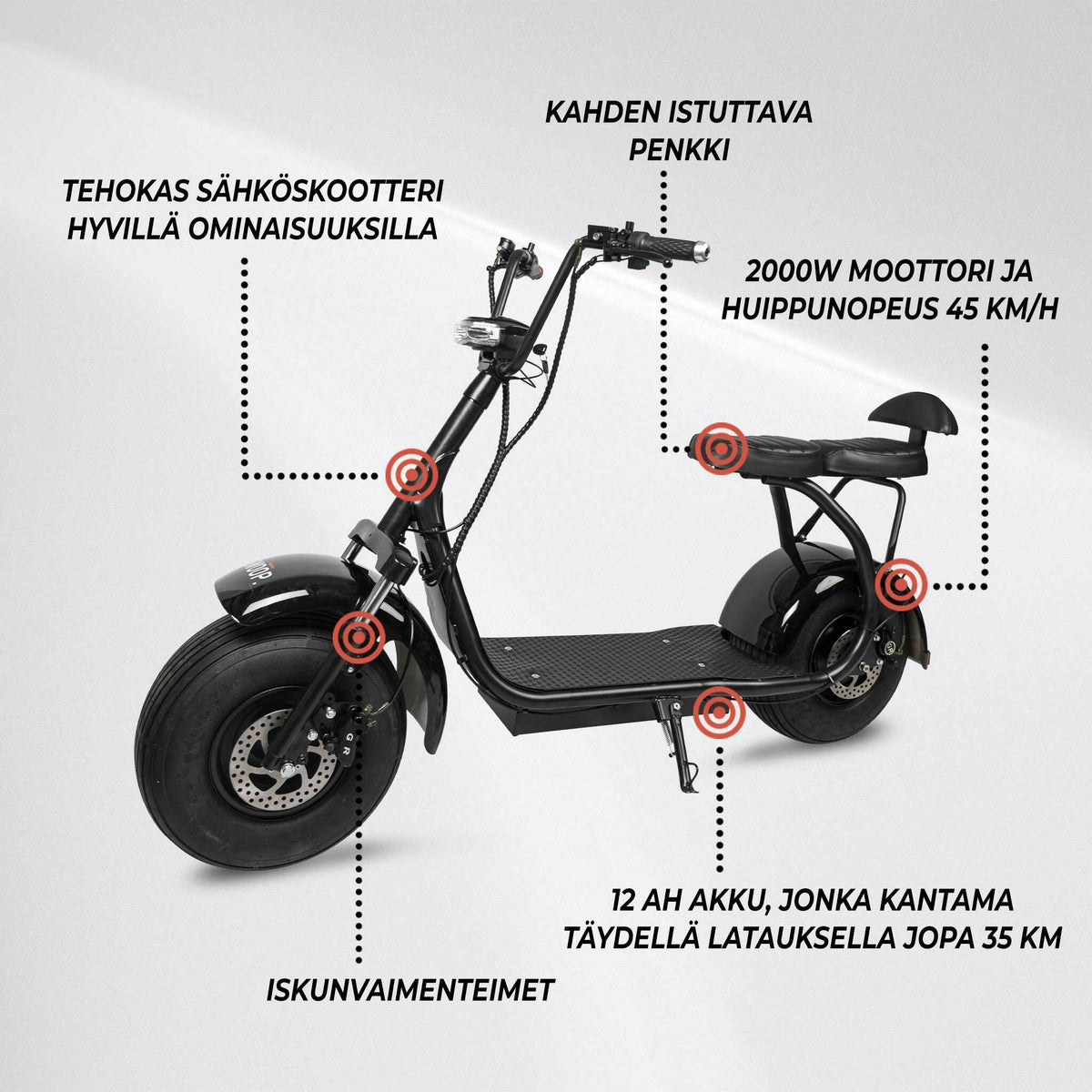 
              Sähköpotkulauta Swoop Kruiser Turbo 2000w