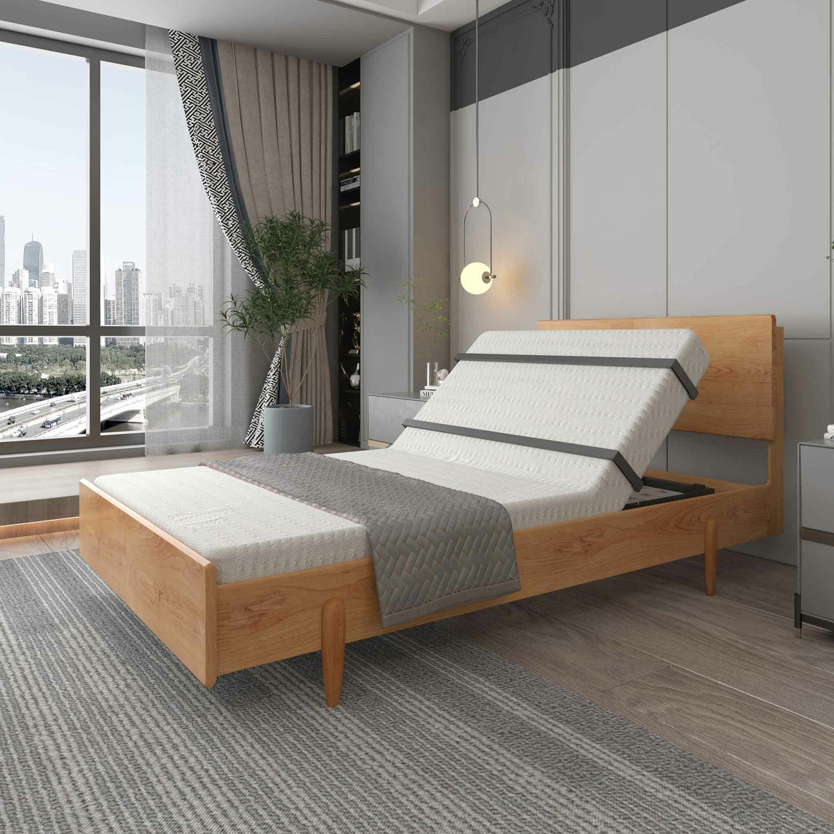 
              Lykke Motor Bed Nordic adjustment mechanism