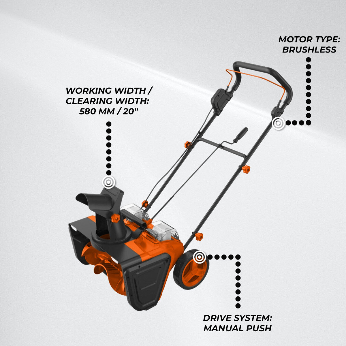
              Fornorth Battery Powered Snow Blower s20, 2x20v