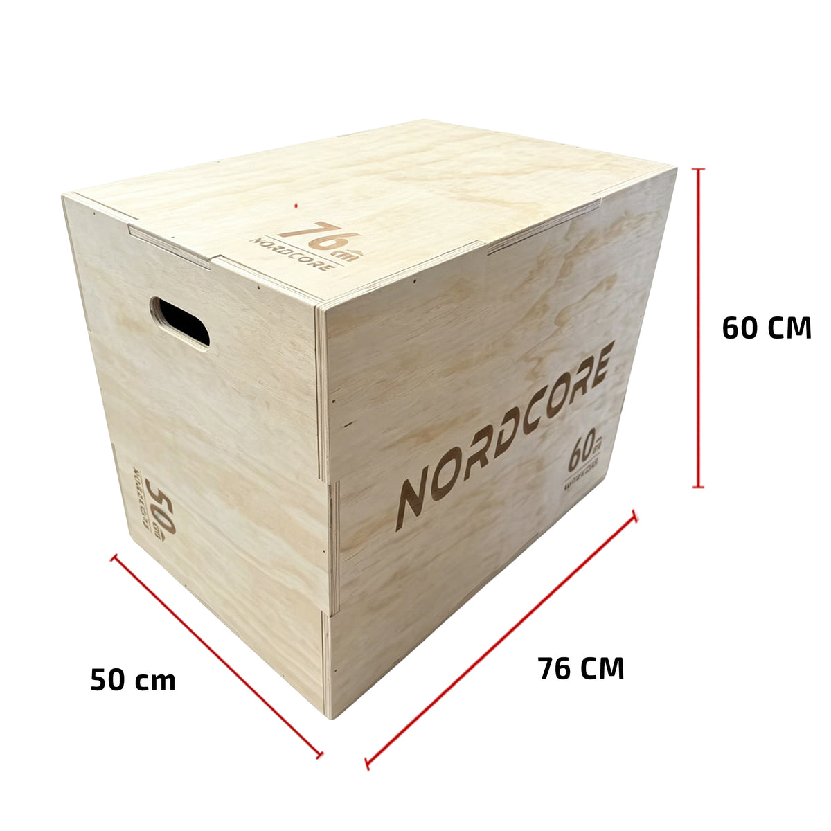 
              Nordcore Plyo Box Wooden 50X60X76CM