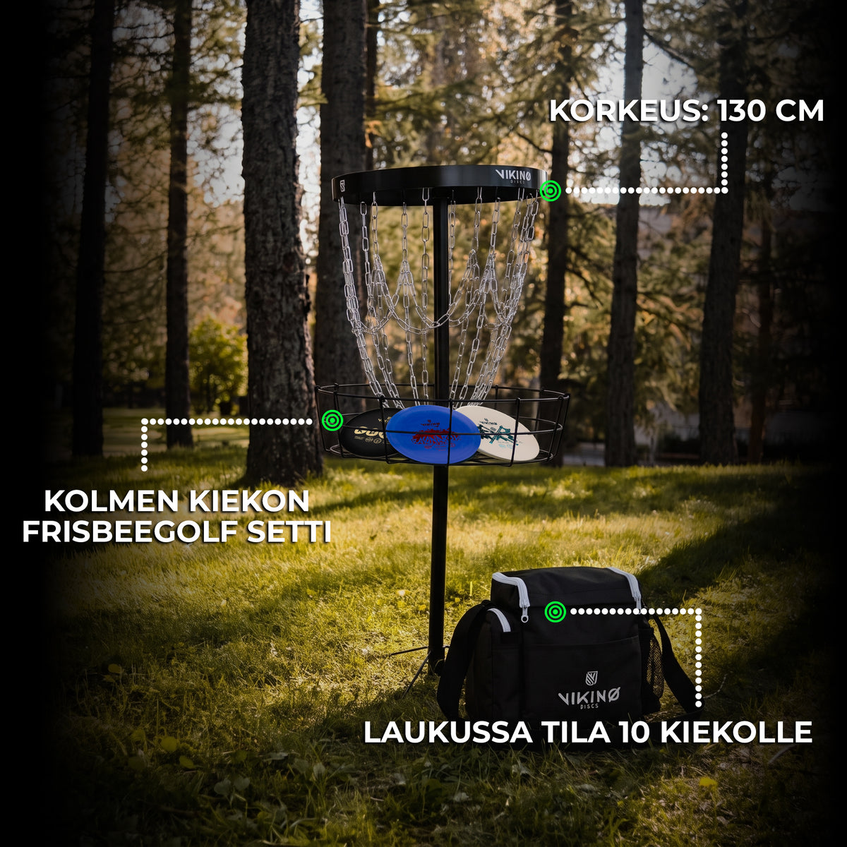 
              Viking Discs Discover frisbeegolfkori-setti