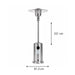 Fornorth Fungo Riscaldante Stand Patio 13kW alimentato a gas, acciaio inox