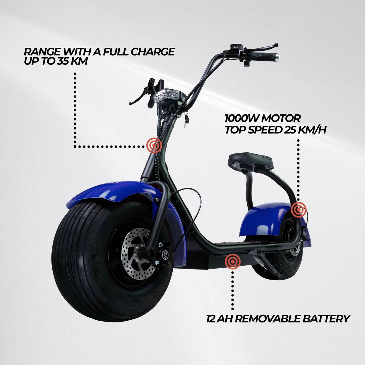 
              Swoop El løbehjul Cruiser blå N2