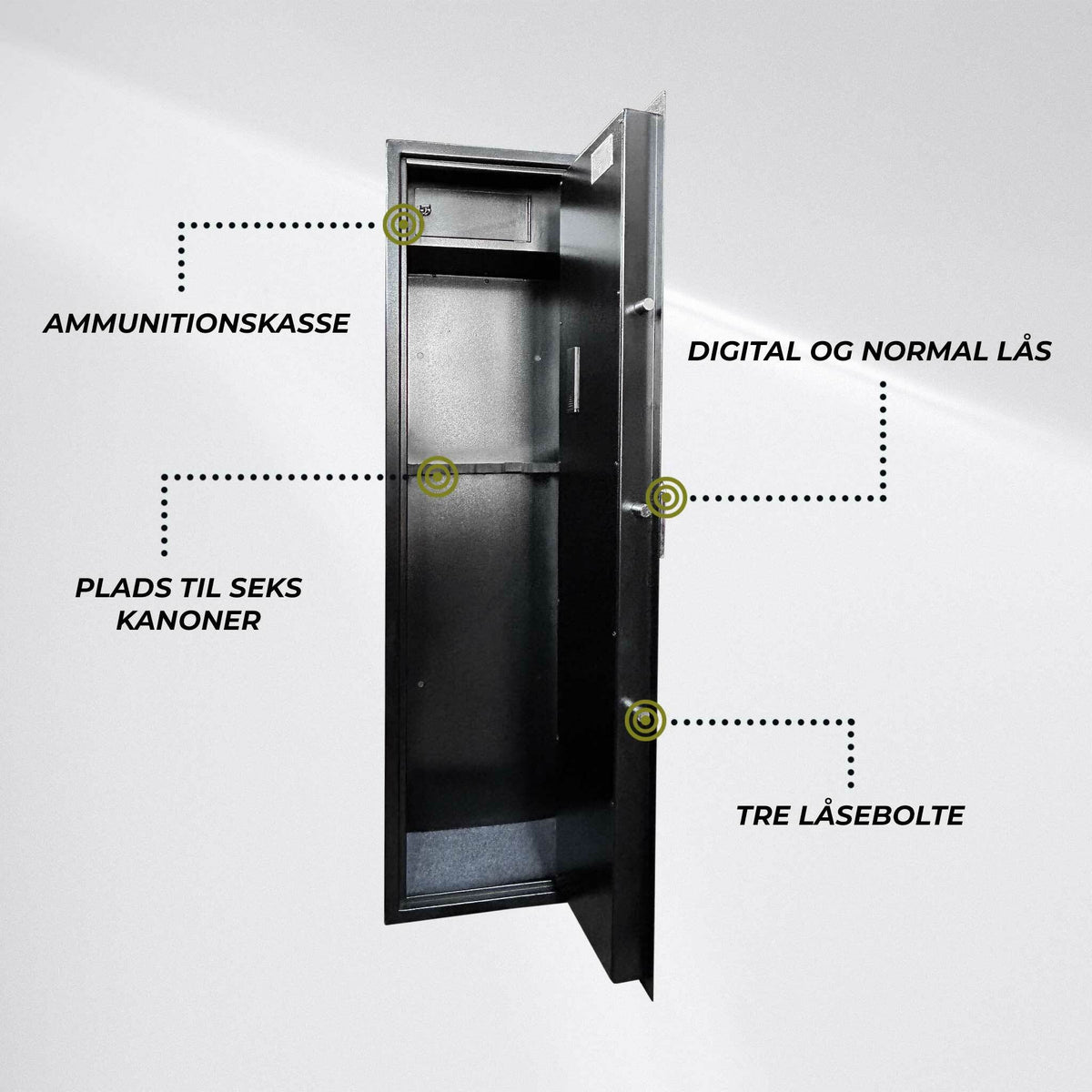 
              Trekker Armario Armas para 6 Armas AS600 v2 Con bloqueo digital, negro